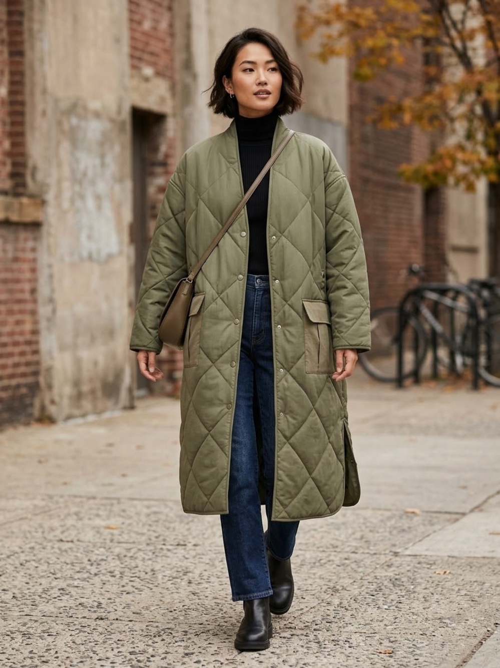 Day Birger et Mikkelsen 2ndday Quilted Green Long Coat Size 34
